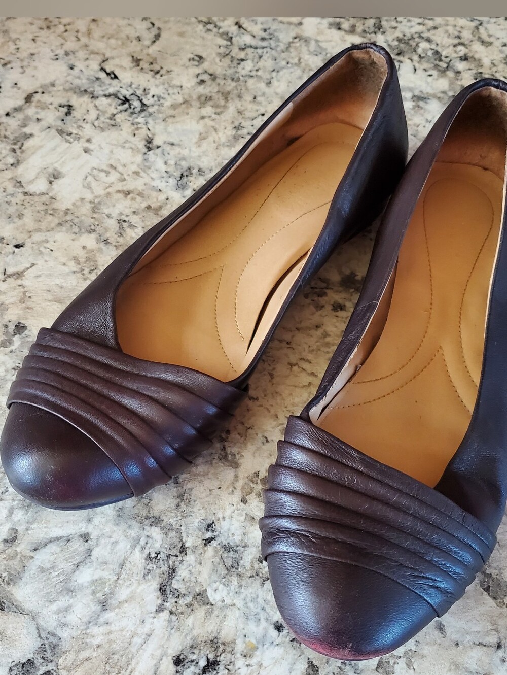 Naturalizer Brown Leather Ballet Flats 7.5